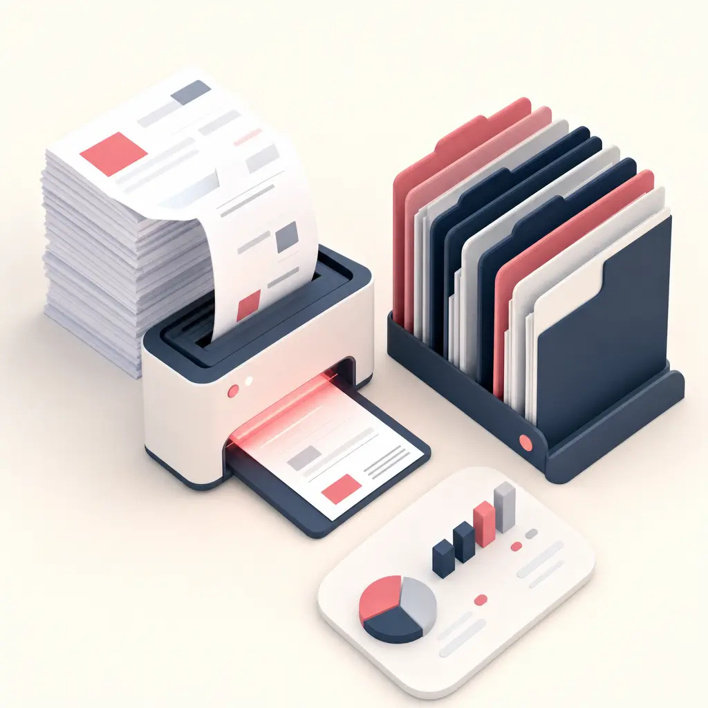 Illustration de factures et de documents classés automatiquement