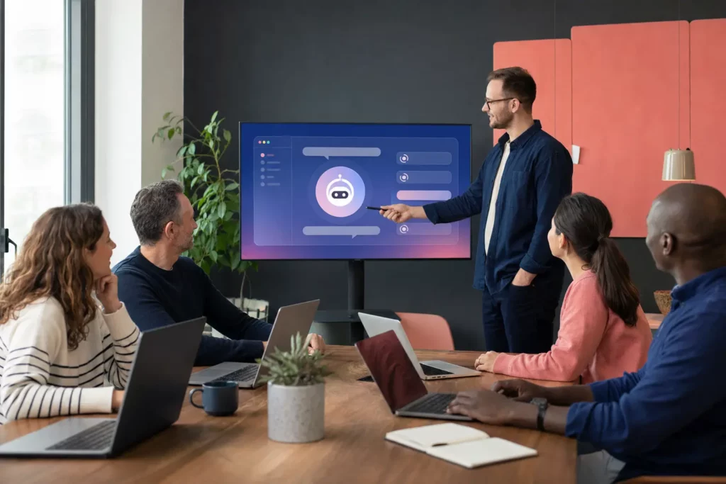 Atelier de formation à l’IA avec une équipe de PME